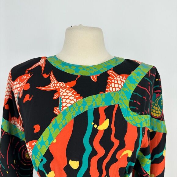 Vintage Black and Orange Maxi Dress - Picture 11 of 16